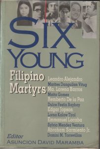 Book front cover: Six young Filipino martyrs